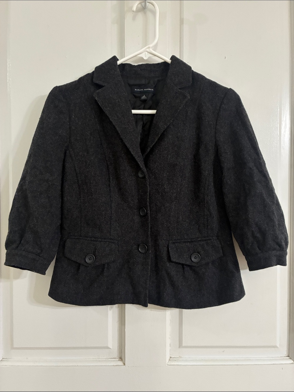 Banana Republic Charcoal Grey Wool-Blend Coat